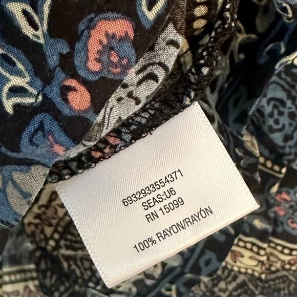 NWT Bongo Juniors Woven Pleated Printed Top - Size: Medium - Picture 3 of 7